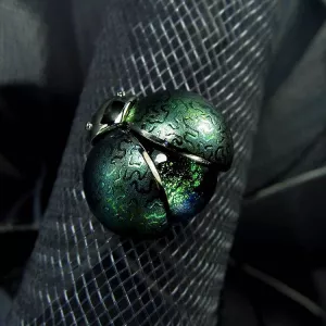 Брошь-пин BEETLE-FIREFLY с узором на крыльях